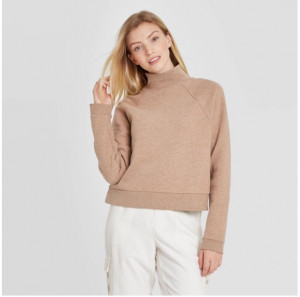 camel target cropped sweater